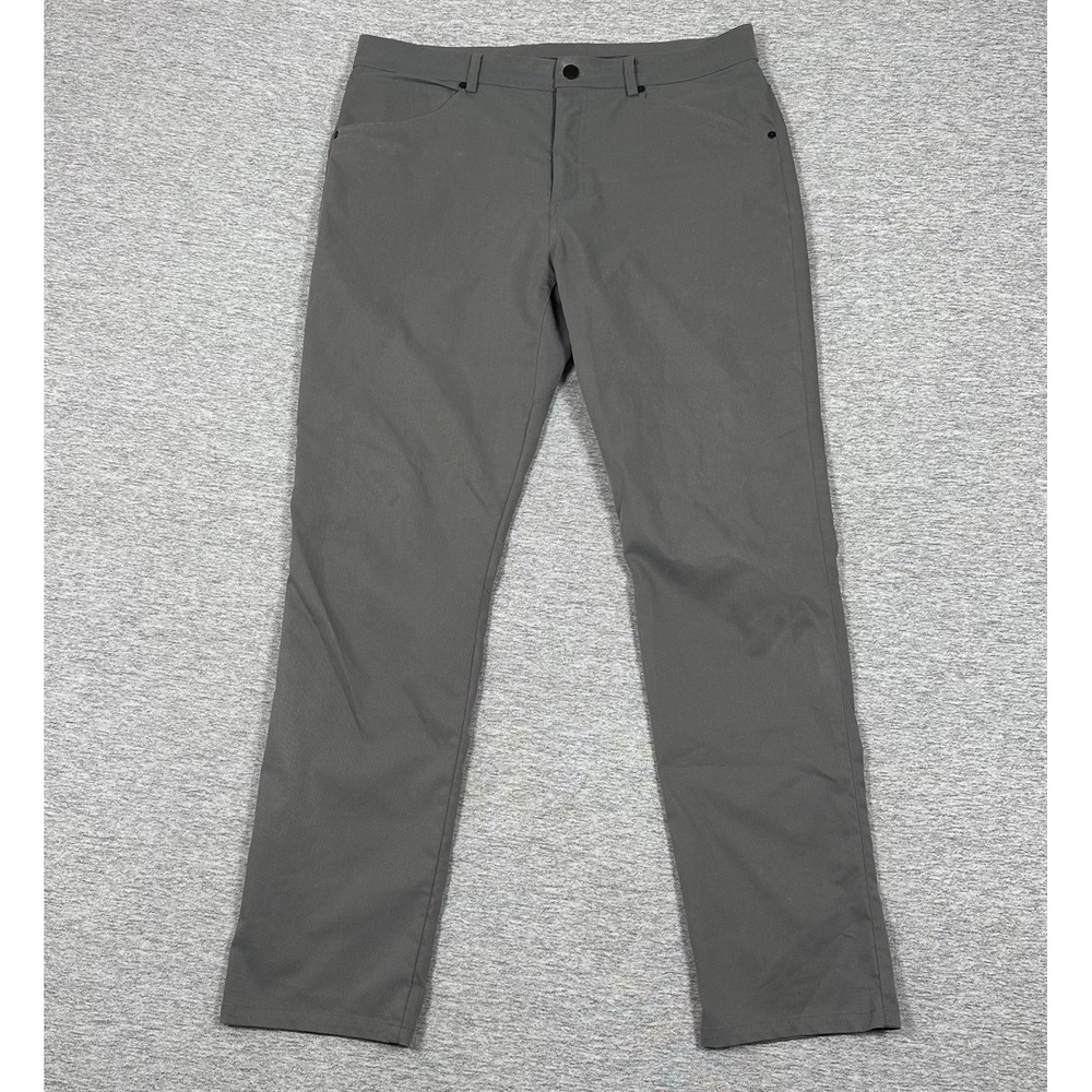Myles Pants Mens Size 36x32 Gray Polyester 5-Pocket Straight Golf City Chino